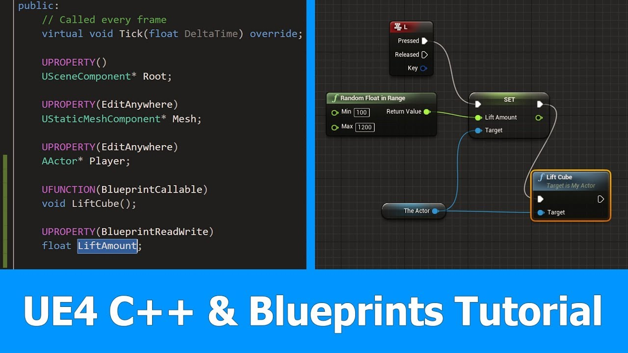 C++ code alongside Unreal Blueprints
